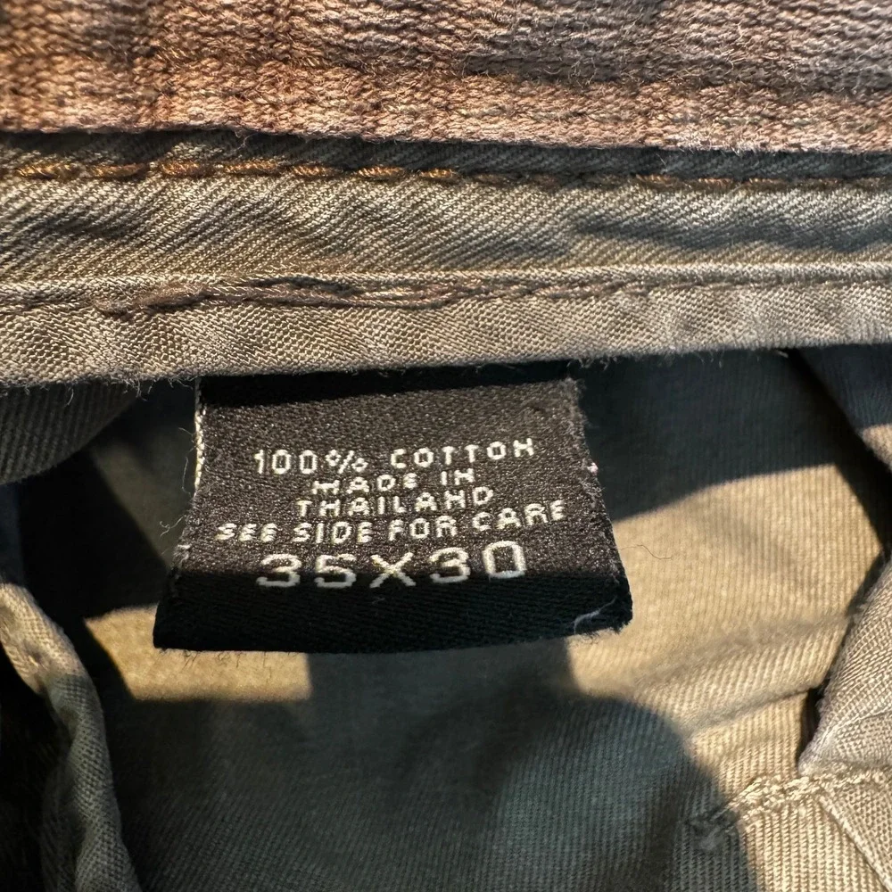 Eddie Bauer Utility Cargo Pants Men's 35X30 Khaki Outdoor Canvas‎ Camping Hiking